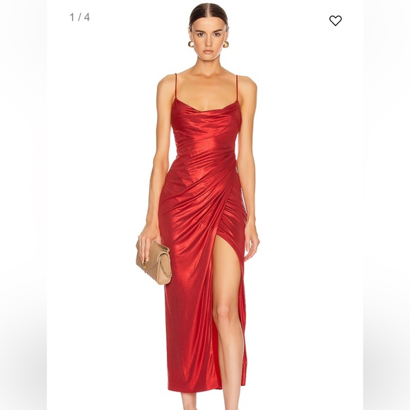 Galvan London dress in metallic red size 2